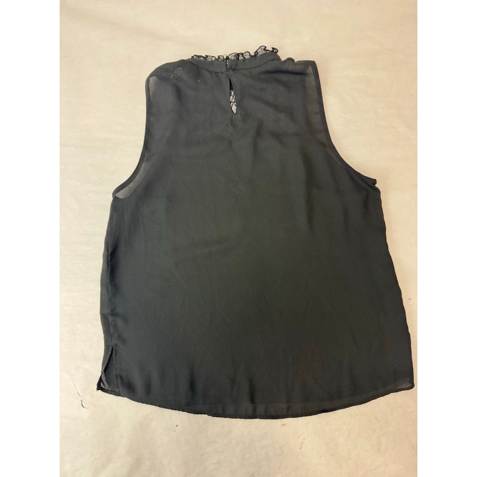 Zara Black Whimsigoth Lace Mock Neck Blouse Sleeveless Zara XS Size XS / US 0-2 / IT 36-38 - 4 Thumbnail