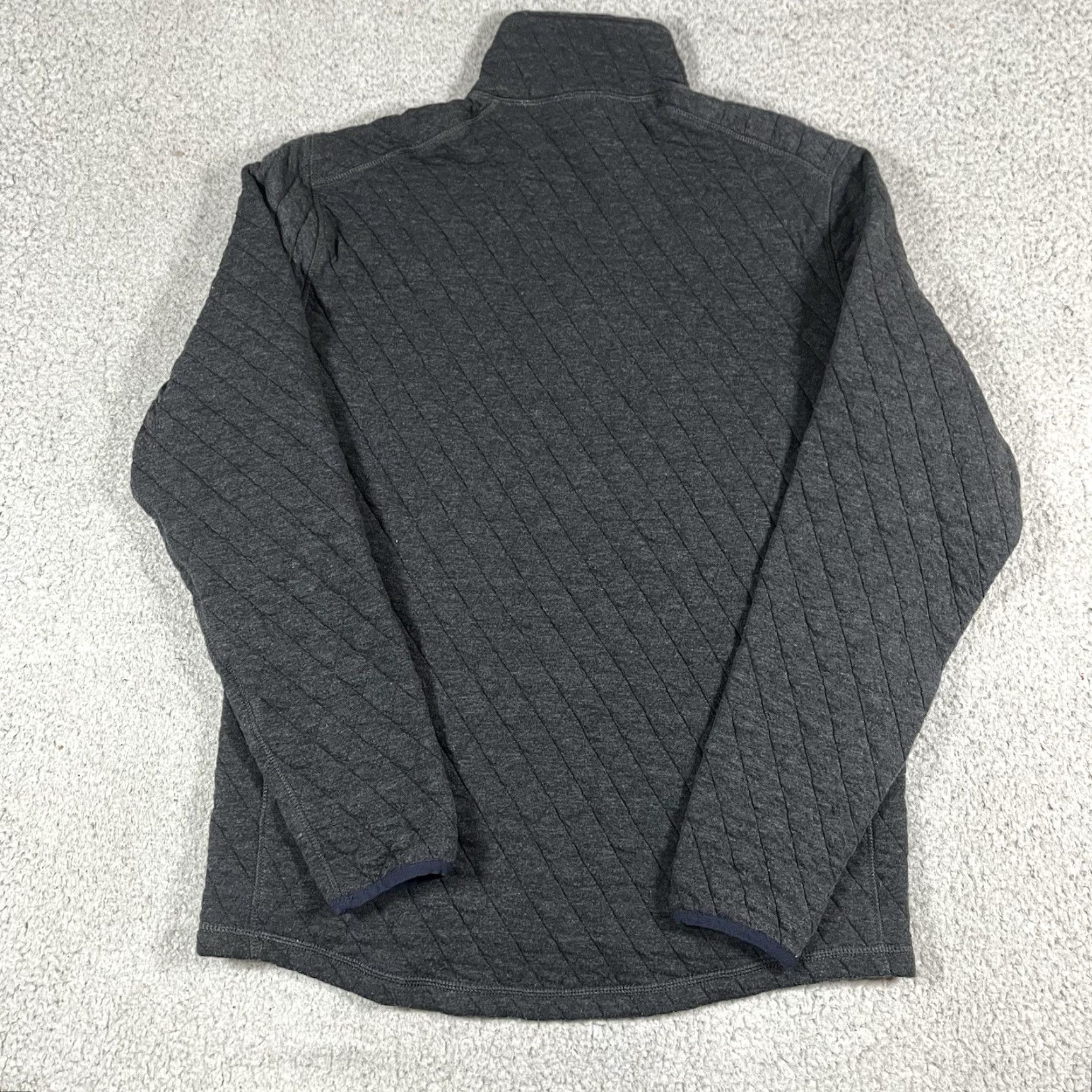 J.Crew J.CREW Mock Neck 1/4 Zip Pullover Mens M Gray Quilted Fleece Sweater Long Sleeve Cotton Polyester Winter Fall Spring Casual Regular Skin: Solid Size US M / EU 48-50 / 2 - 6 Thumbnail