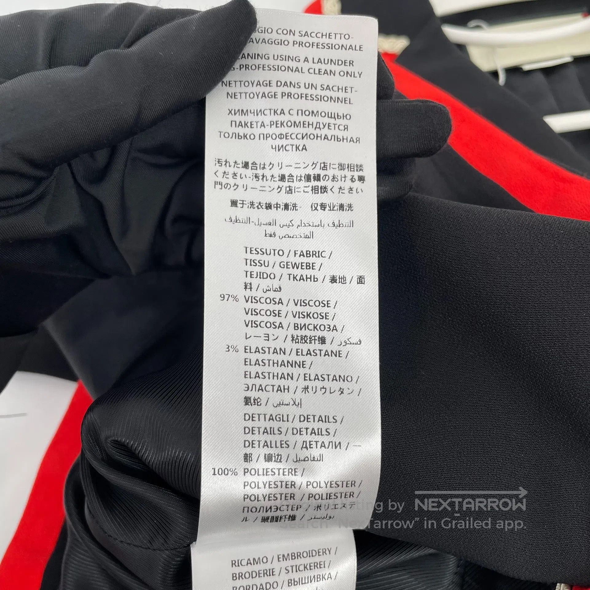 Gucci Guicci Red striped logo single-breasted long-sleeve black Size XS / US 0-2 / IT 36-38 - 9 Thumbnail