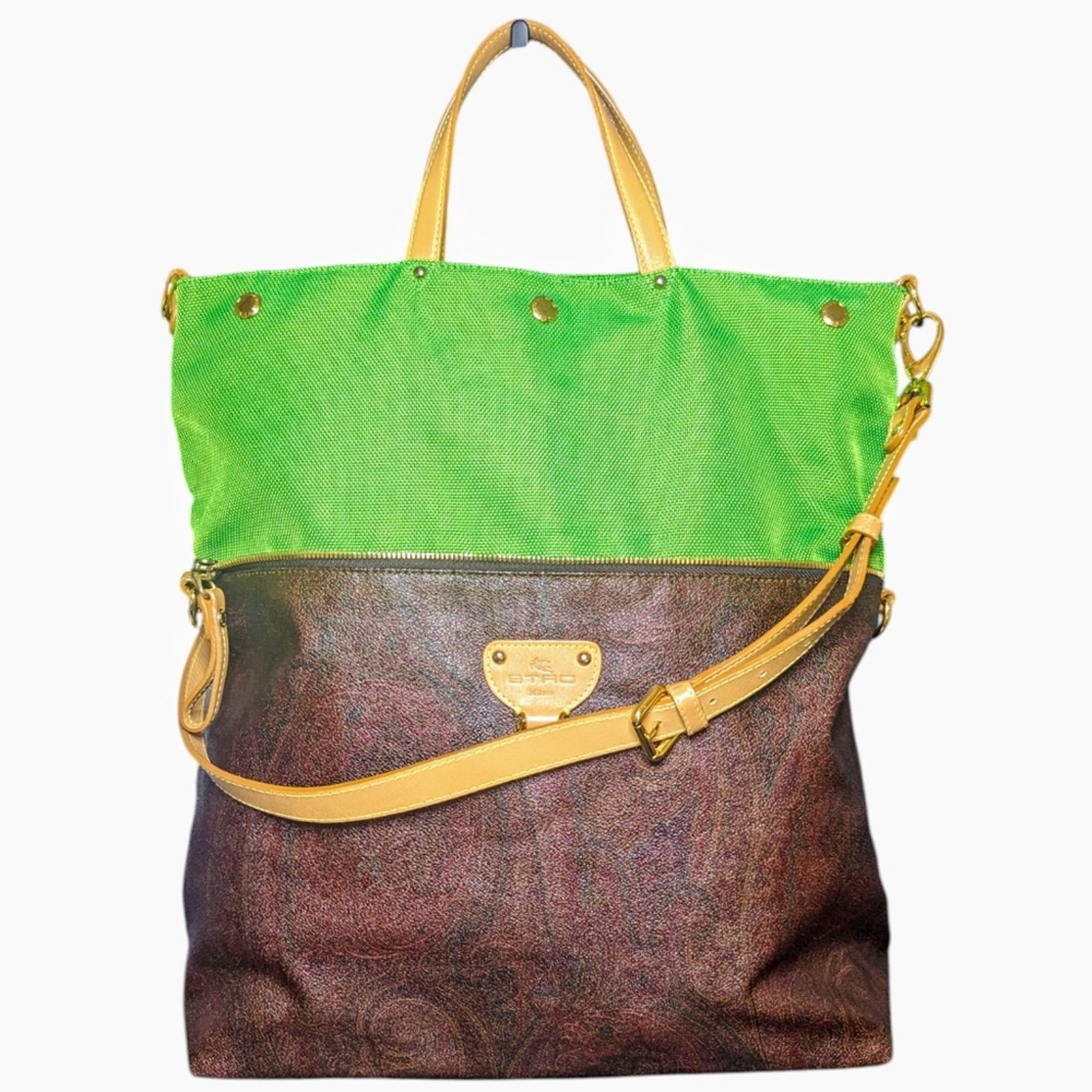 Etro Etro | Brown 2-Way Paisley Coated Canvas Convertible Bag Size ONE SIZE - 1 Thumbnail