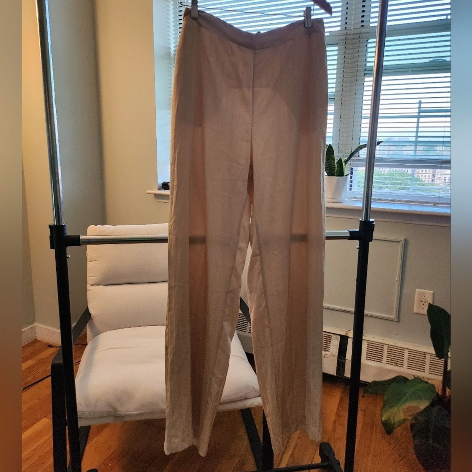 Zara NWOT/Zara-Pinstripe satin trousers Size 30" / US 8 / IT 44 - 3 Thumbnail