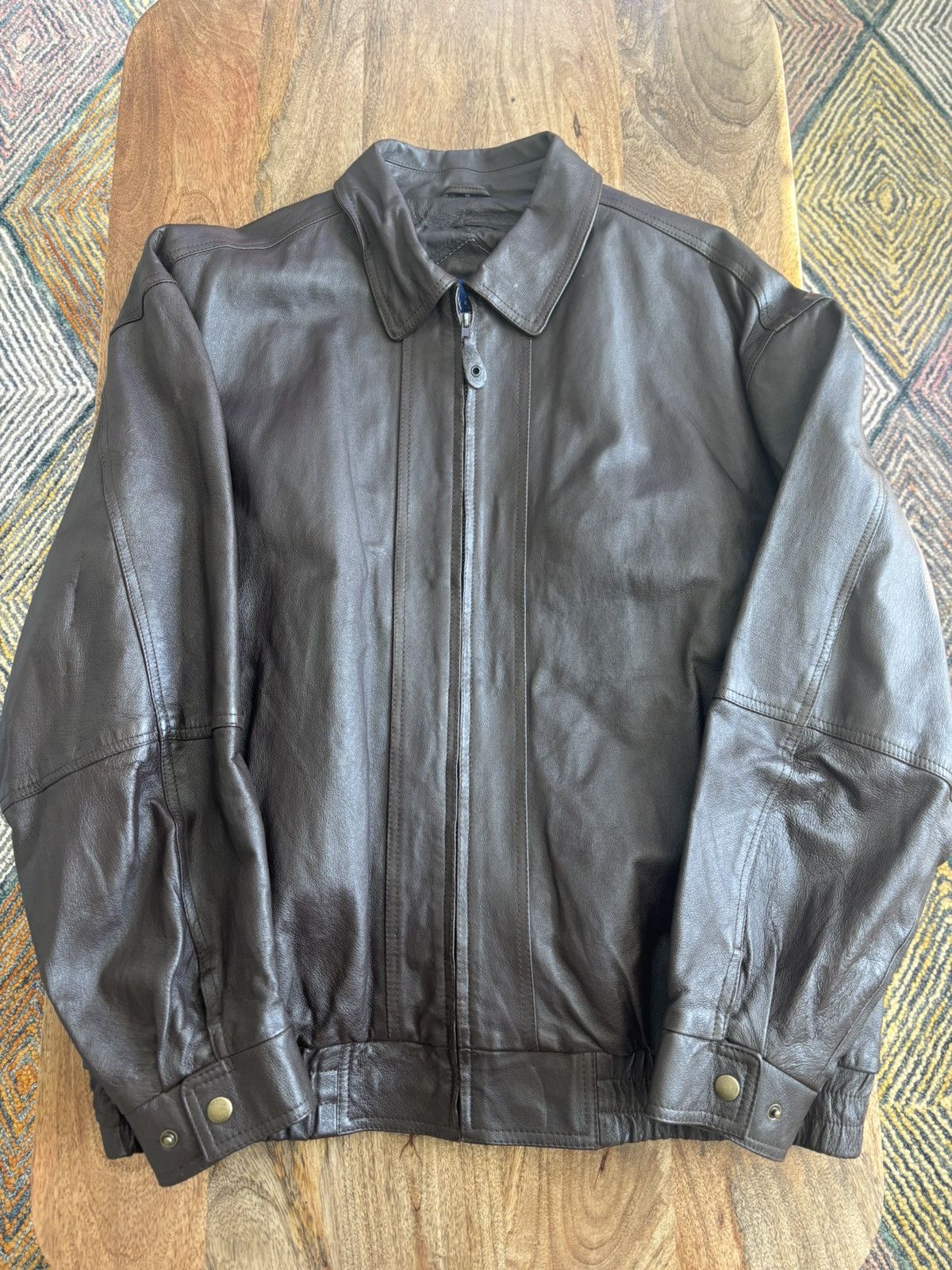 Towncraft Mens dark brown leather jacket Size US XXL / EU 58 / 5 - 1 Thumbnail