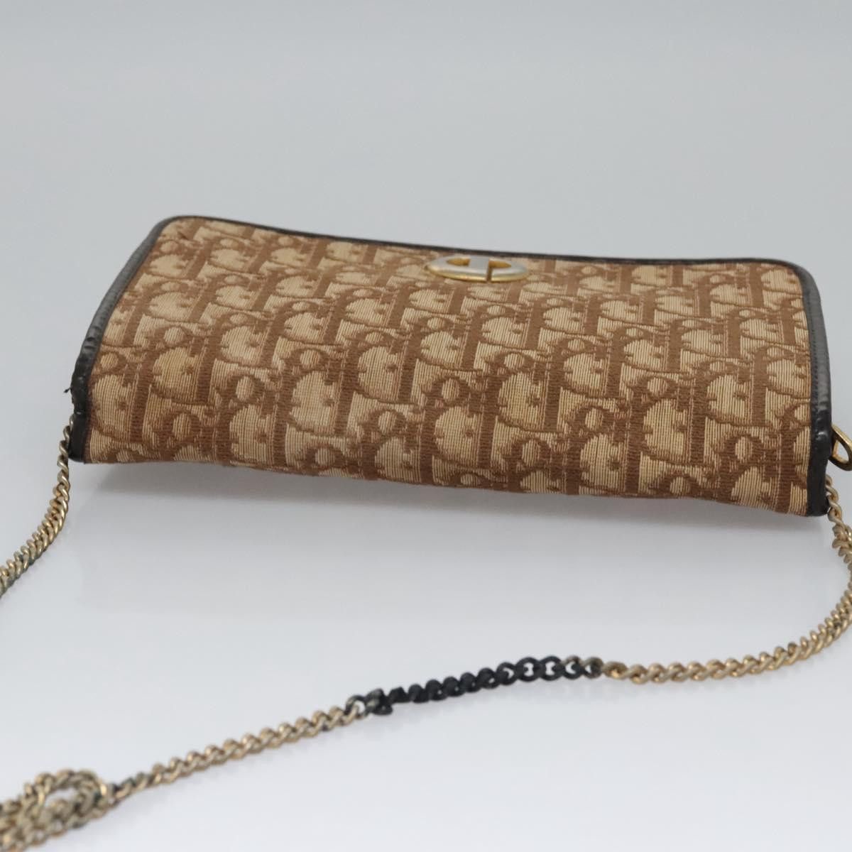 Dior DIOR Trotter Canvas Chain Shoulder Bag Brown Gold Size ONE SIZE - 7 Thumbnail