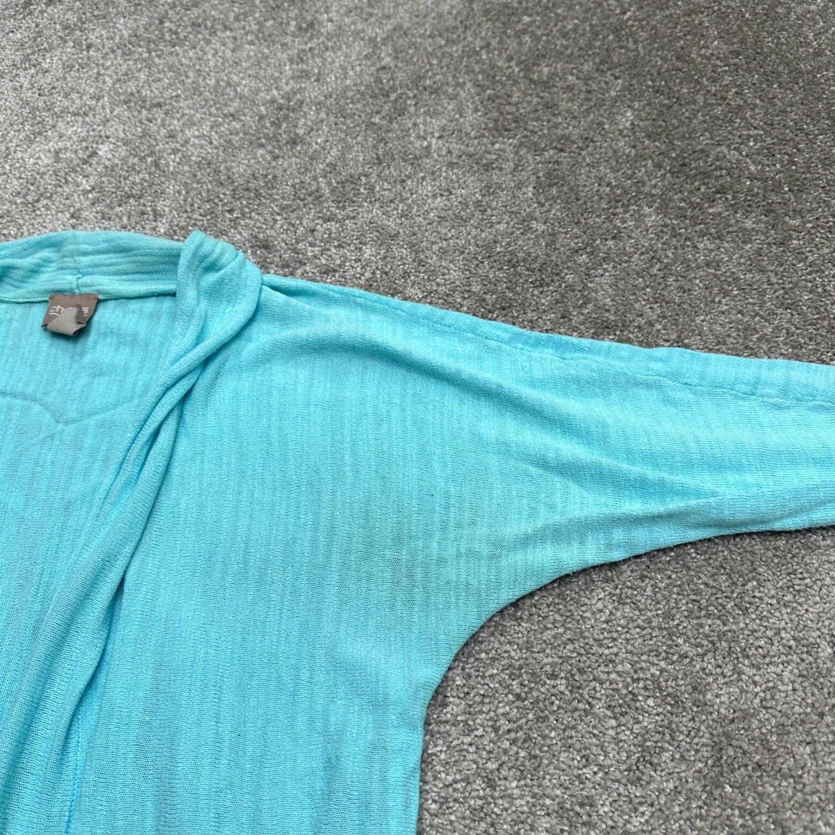 Vintage Chico's Cardigan Women Small Blue Lightweight Knit Open Casual Breathable Cotton Sweater Travel Designer Classic Womens Size S / US 4 / IT 40 - 4 Thumbnail