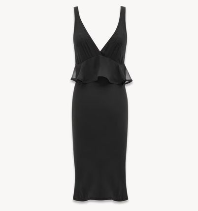 Saint Laurent Paris o1bcso1str0426 Halter Dress Silk Crepe Muslin in Black Size XL / US 12-14 / IT 48-50 - 1 Thumbnail