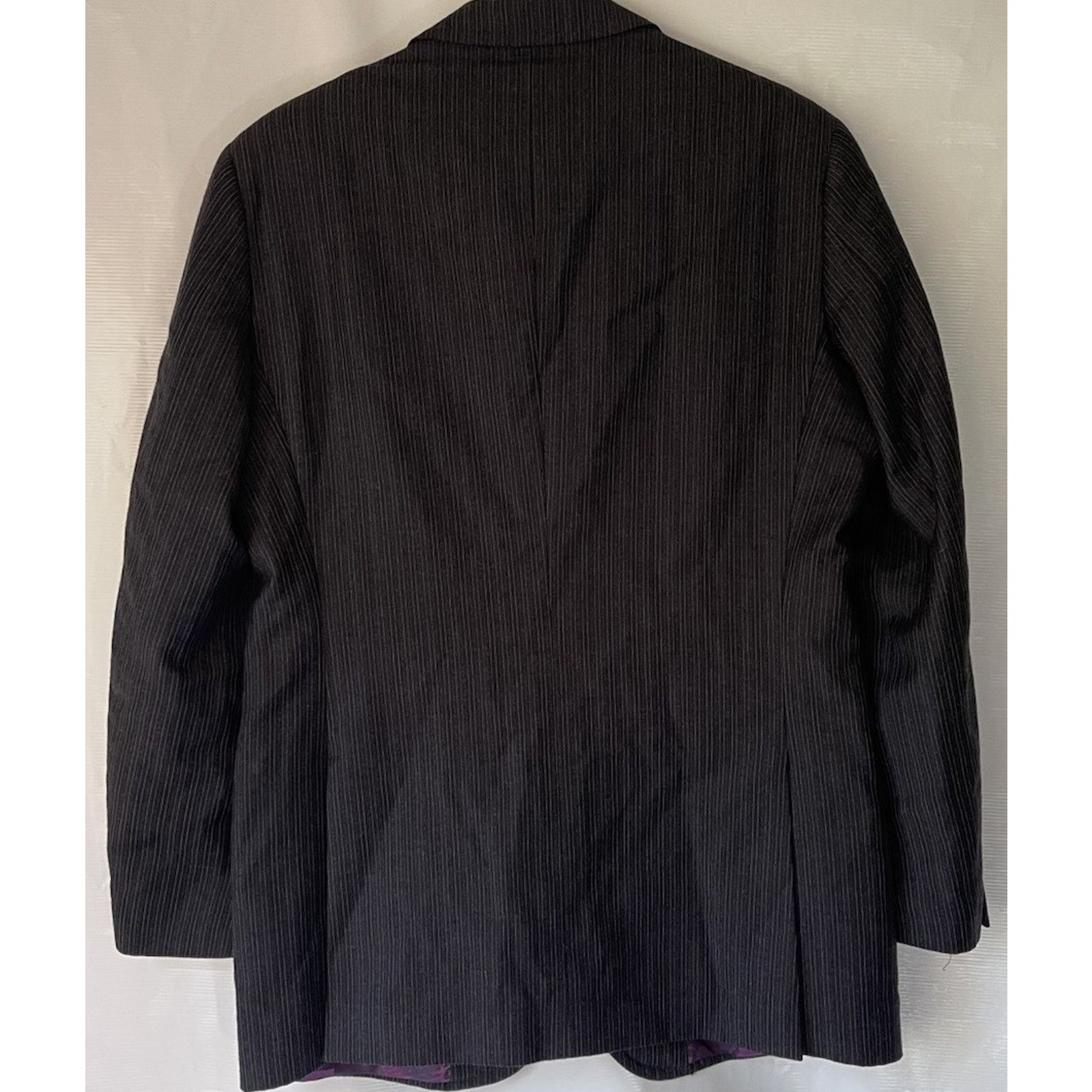 Ted Baker Ted Baker Mens Black Stripe Sport Coat 40R Italy 100% Wool Size 40R - 2 Thumbnail