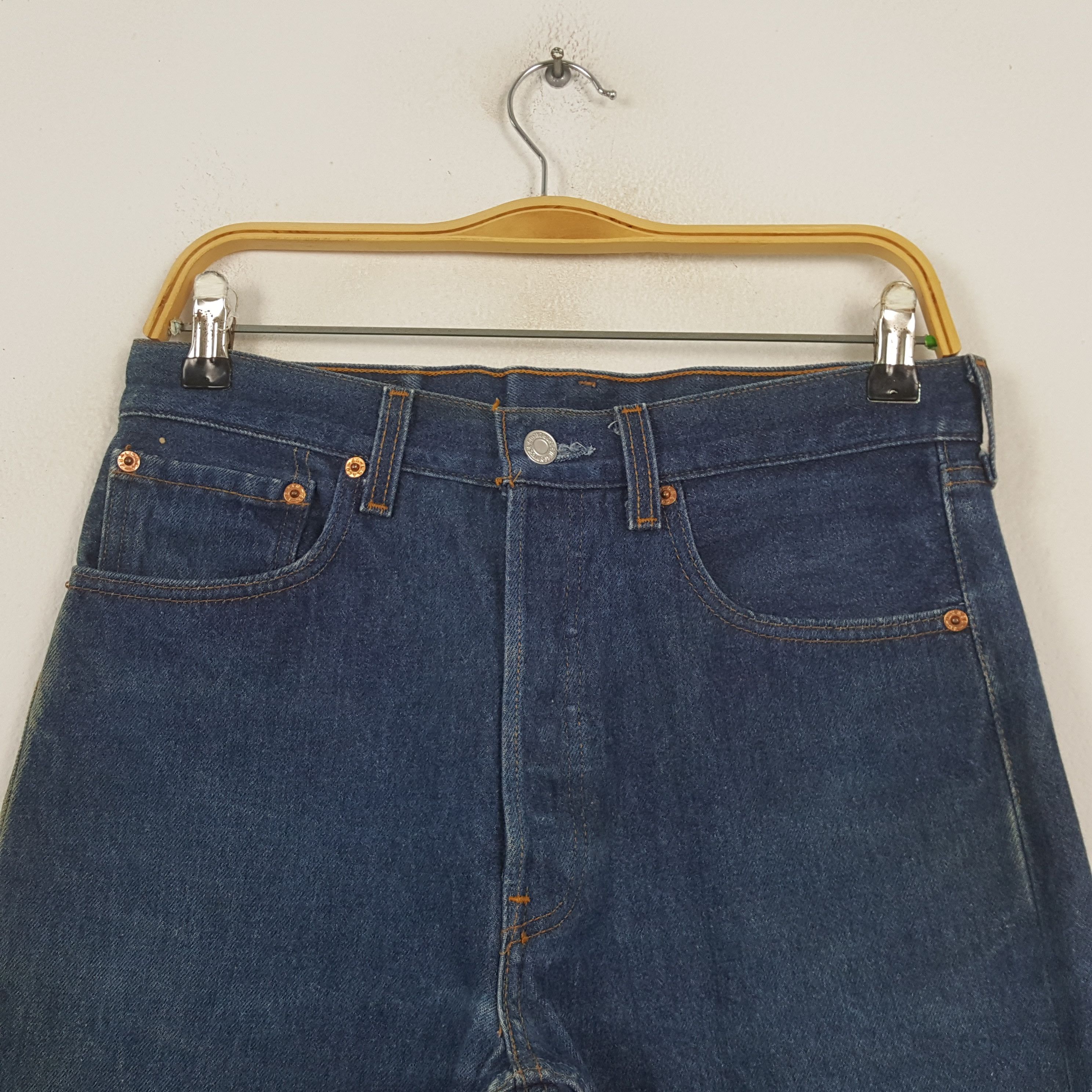 Levi's Vintage 90's Levi's 501 Sun Faded Distressed Jeans RR17 Size US 30 / EU 46 - 2 Thumbnail