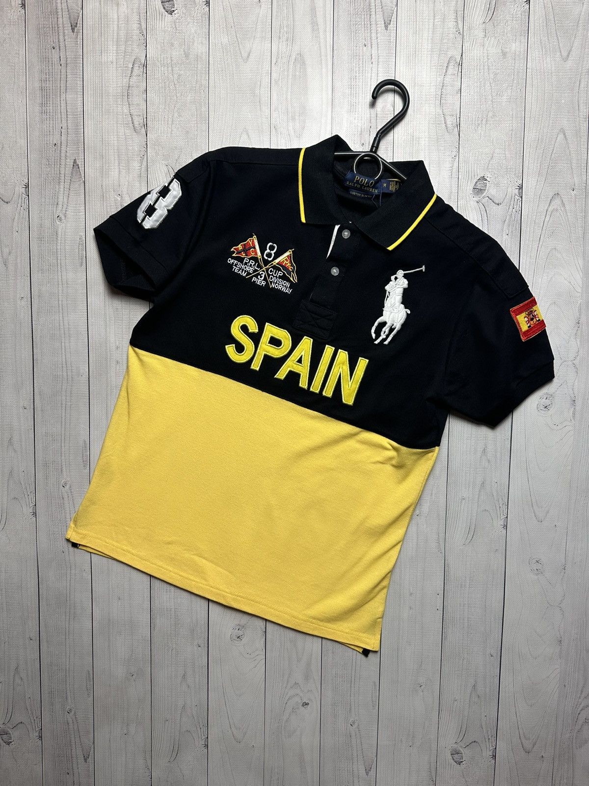 Vintage Vintage polo Ralph Lauren big logo Spain yellow rare S/M Size US M / EU 48-50 / 2 - 1 Thumbnail