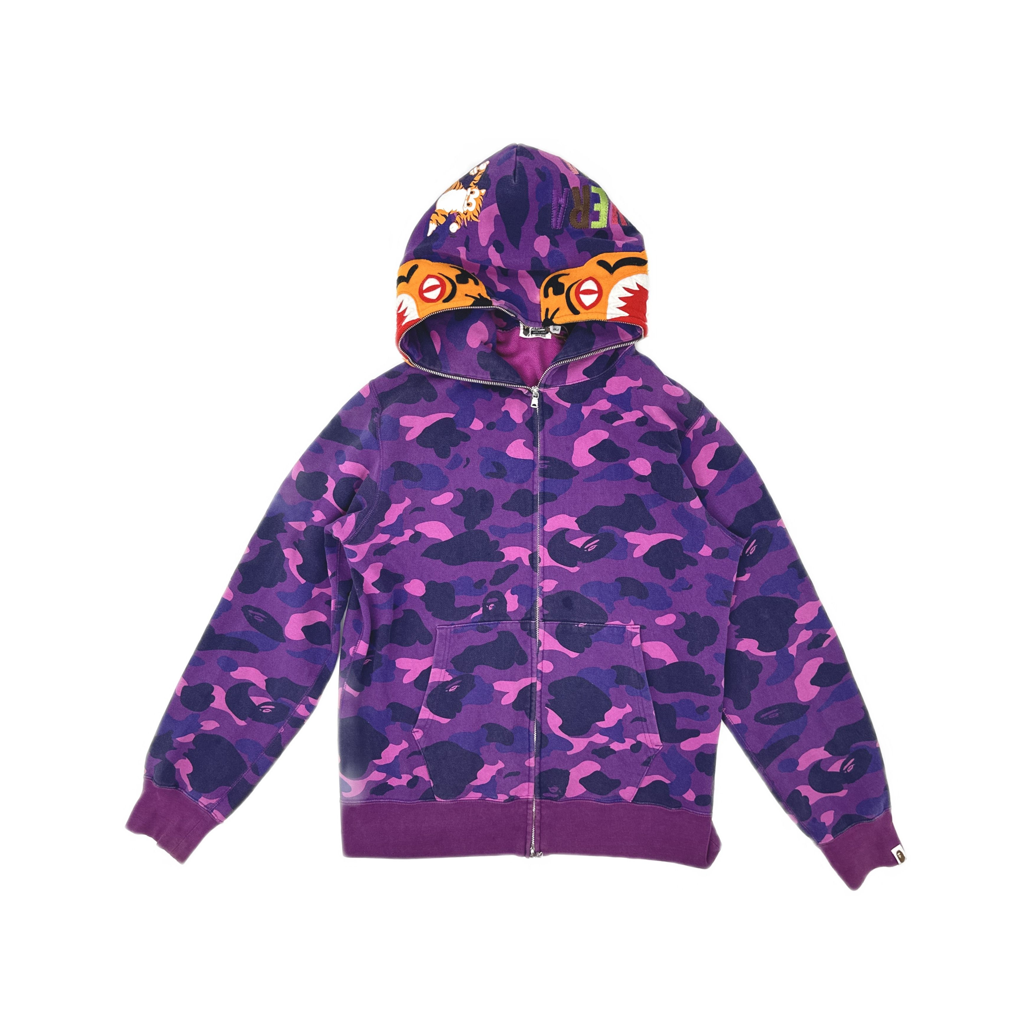 Bape A BATHING APE Purple Camo Tiger Full Zip Hoodie Size XXL Size US XXL / EU 58 / 5 - 1 Thumbnail