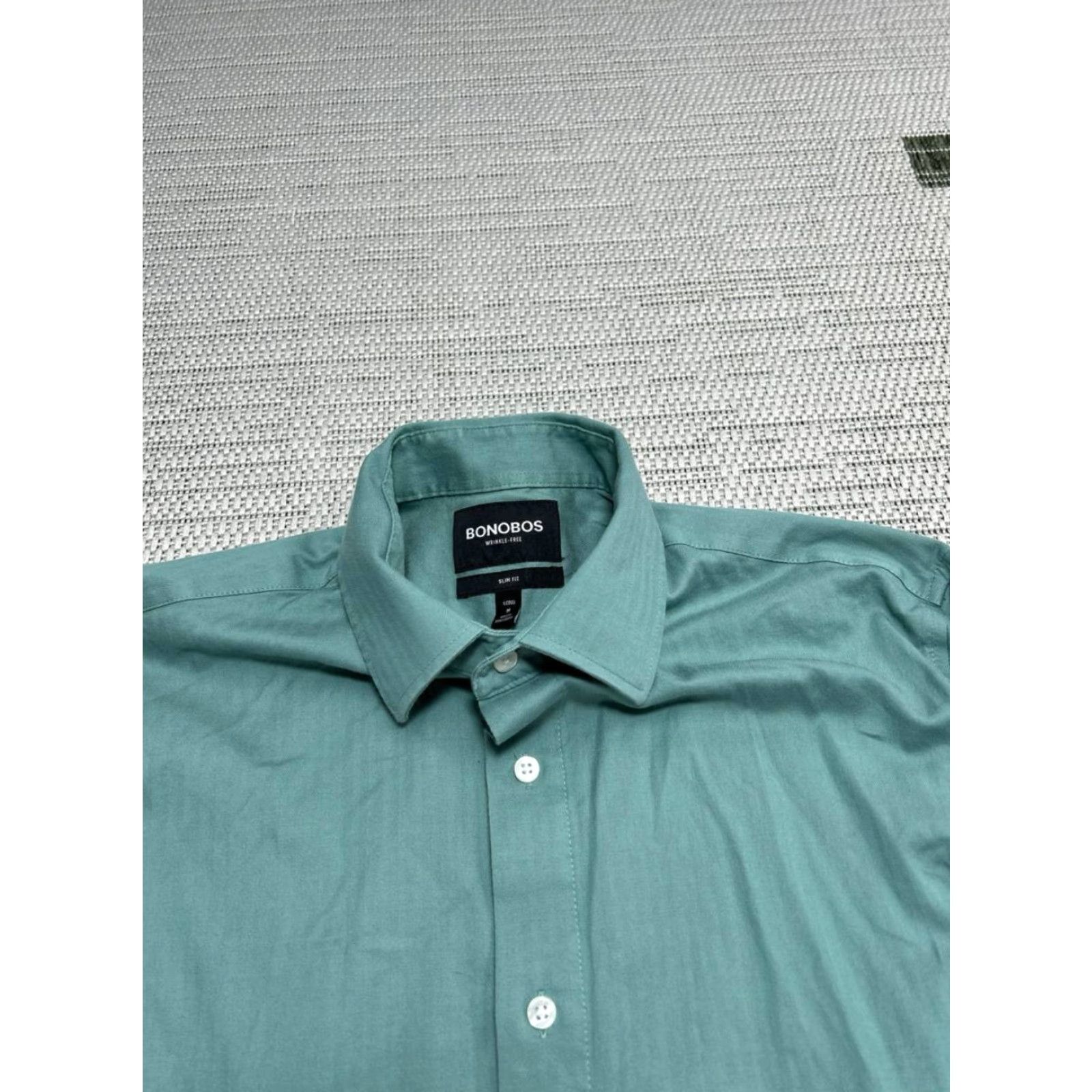 Bonobos Bonobos Shirt Mens Medium Green Cotton Stretch Slim Fit Wrinkle Free Button Up Size US M / EU 48-50 / 2 - 2 Thumbnail