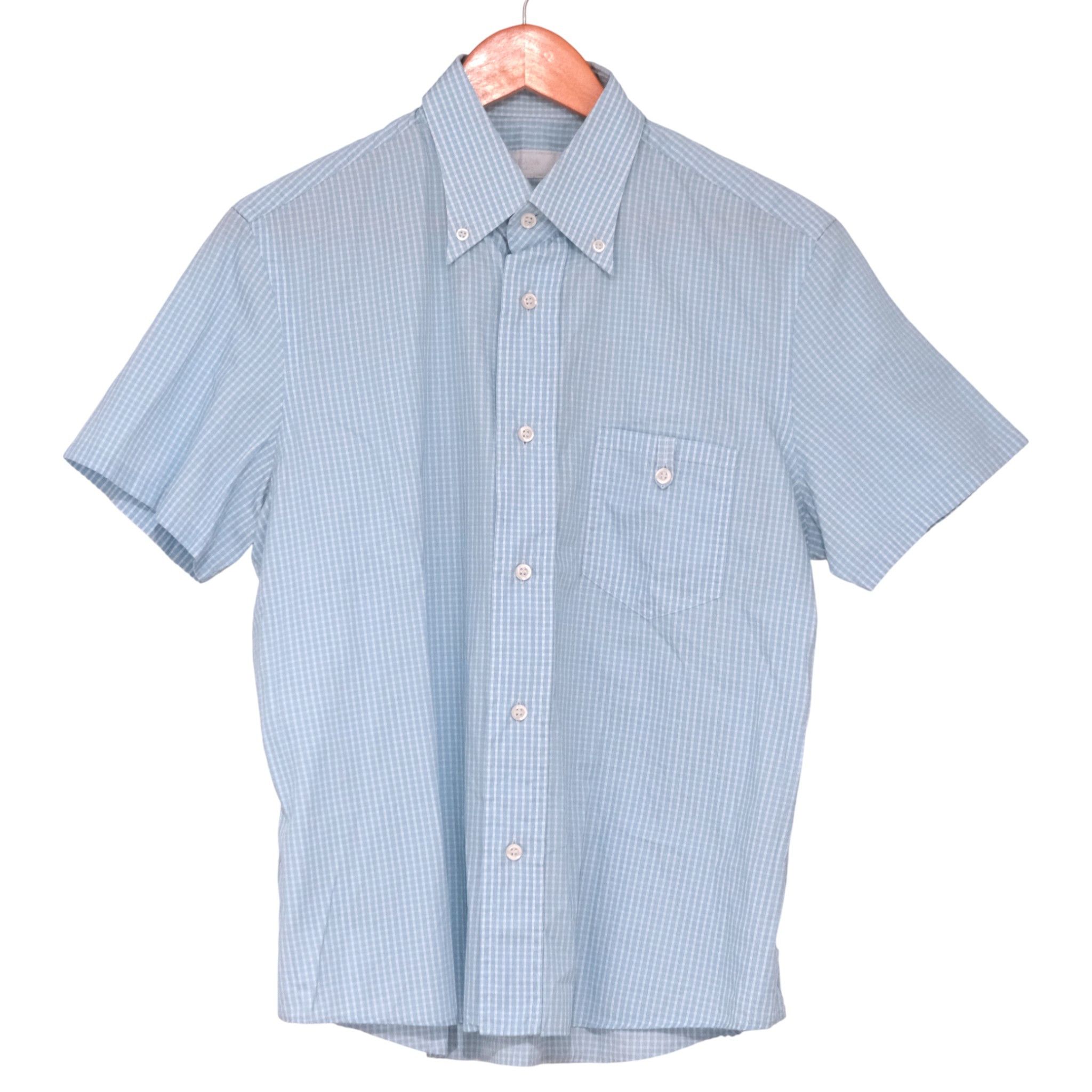Prada Short Sleeve Button-Up Collar Checkered Shirt Size US M / EU 48-50 / 2 - 1 Thumbnail