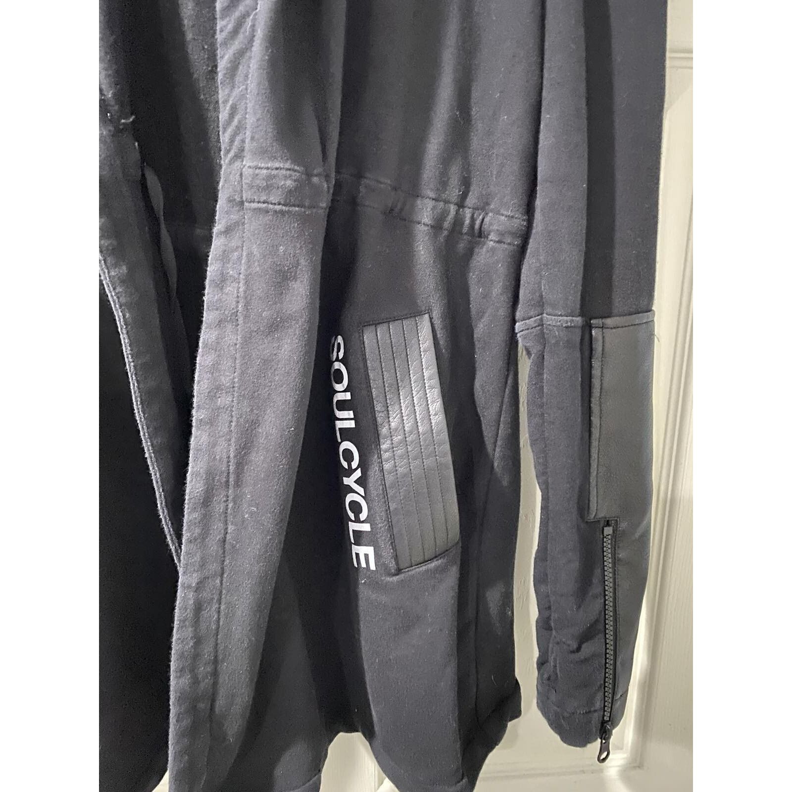 & Other Stories SoulCycle Black Hoodie With Leather Arms Size Medium A001510 Size M / US 6-8 / IT 42-44 - 6 Thumbnail