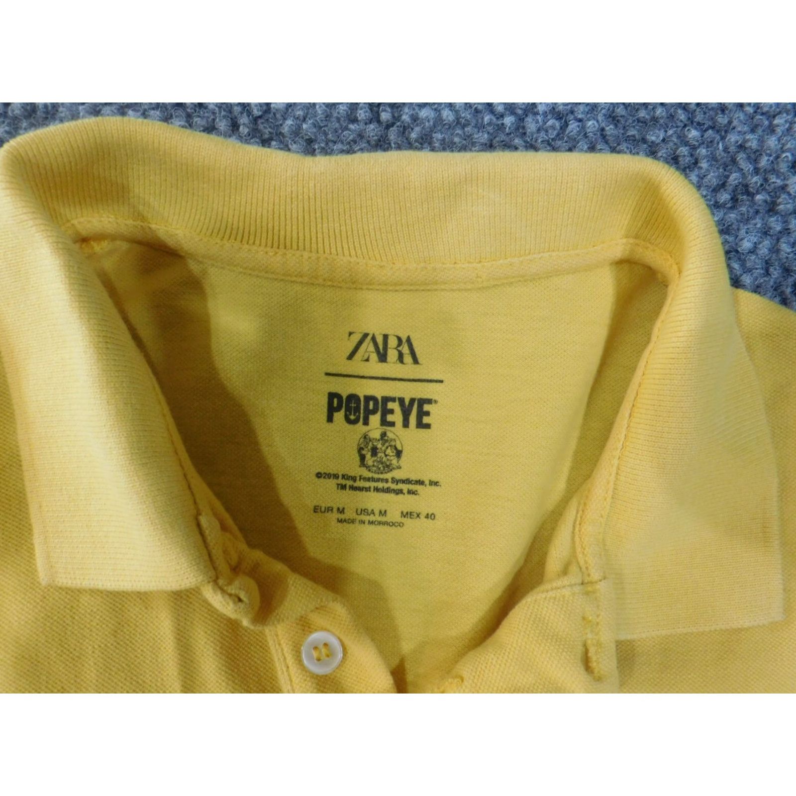 Zara Zara Polo Shirt Men M Yellow Cotton Embroidered 90s Classic Golf Casual Short Sleeve Size US M / EU 48-50 / 2 - 5 Thumbnail