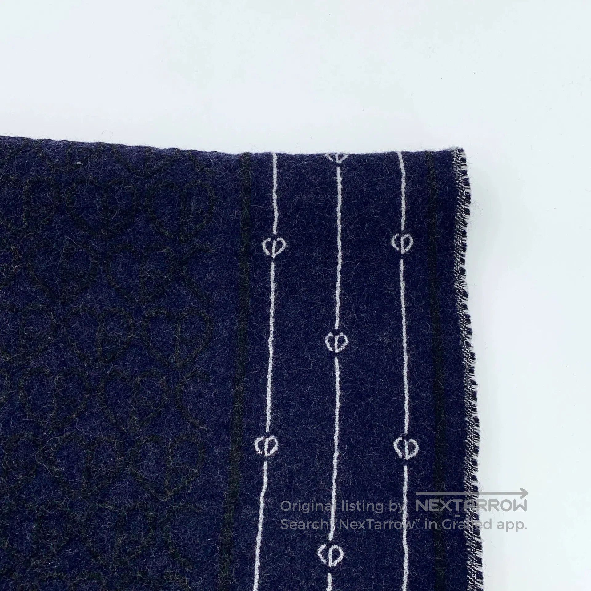 Dior Dior Blue CD Embroidered Wool Scarf. Size ONE SIZE - 2 Thumbnail