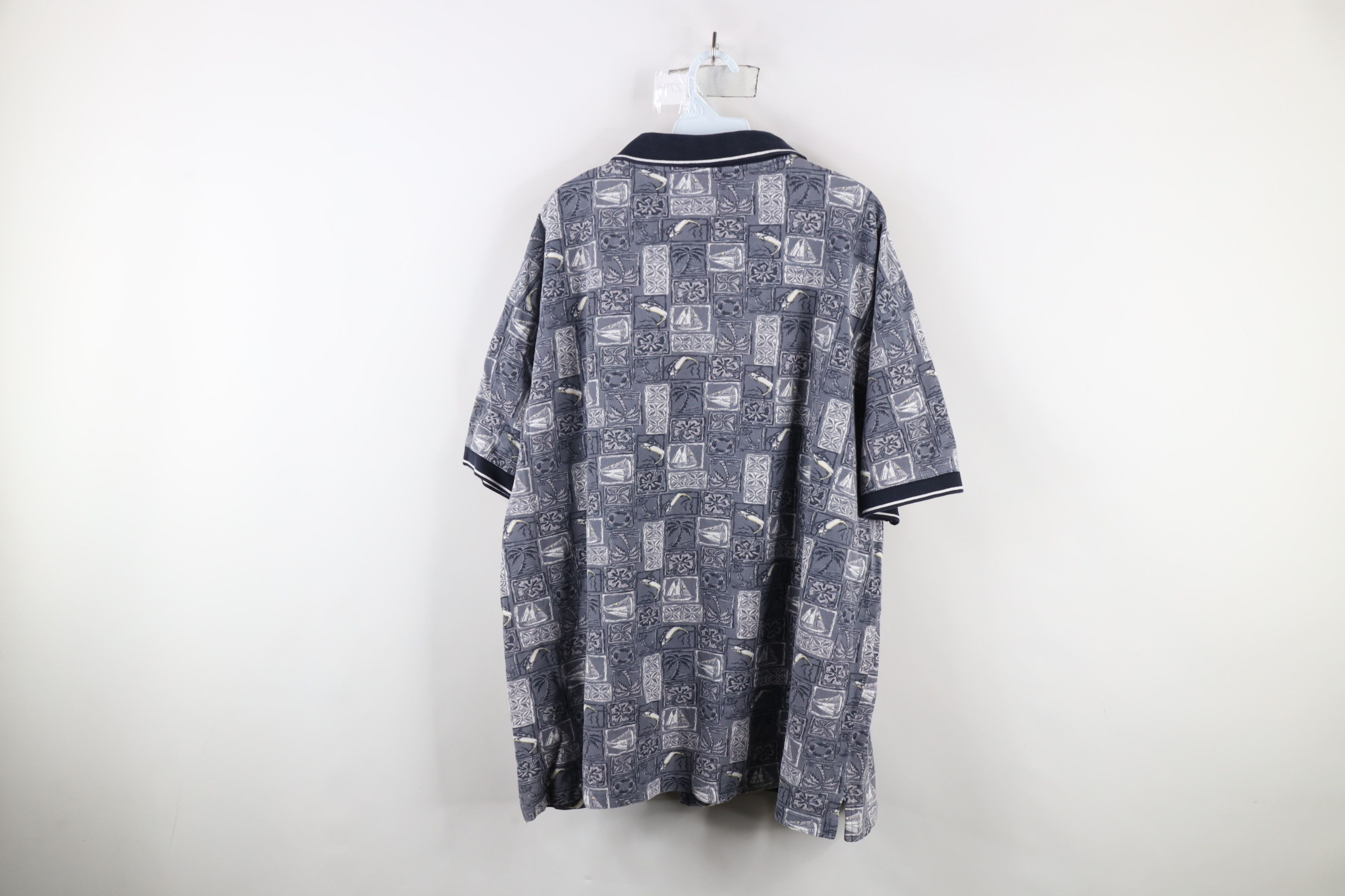 Vintage Vintage 90s Streetwear Flower Boat All Over Print Polo Shirt Size US XXL / EU 58 / 5 - 8 Thumbnail