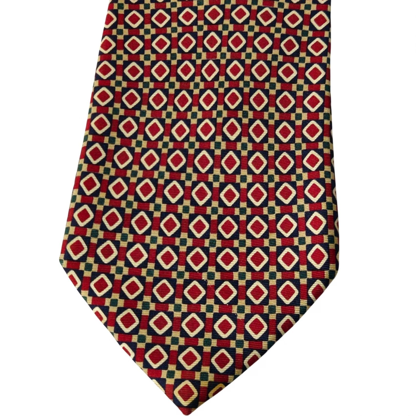 Brooks Brothers Brooks Brothers Tie Mens Red Geometric Medallion Silk Hand Made USA Size ONE SIZE - 3 Thumbnail