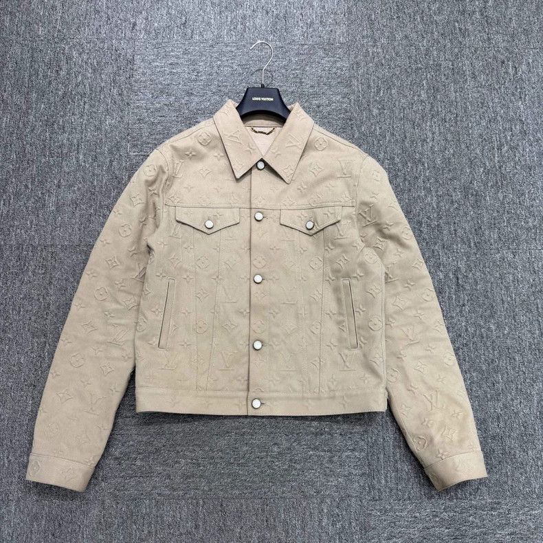 Louis Vuitton louis vuitton embossed denim jacket in khaki-dmc Size US L / EU 52-54 / 3 - 1 Thumbnail