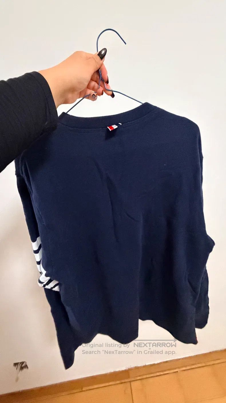 Thom Browne Thom Browne Round Neck Crewneck Sweatshirt Navy Blue Size US XXL / EU 58 / 5 - 4 Thumbnail
