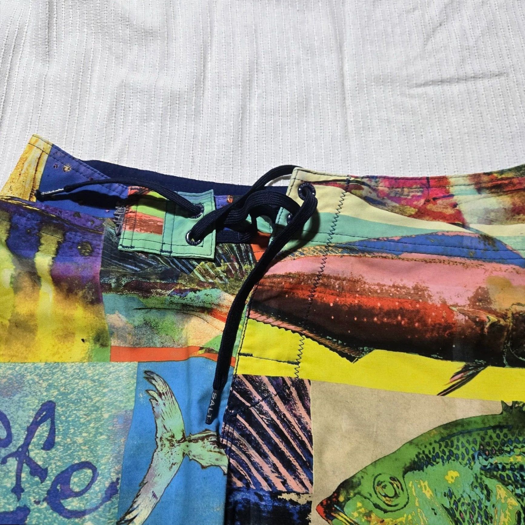 Vintage Salt Life SLX-QD Fishing Aqua Trunks Swim Shorts Men Medium 32 Lined Size US 31 - 2 Thumbnail