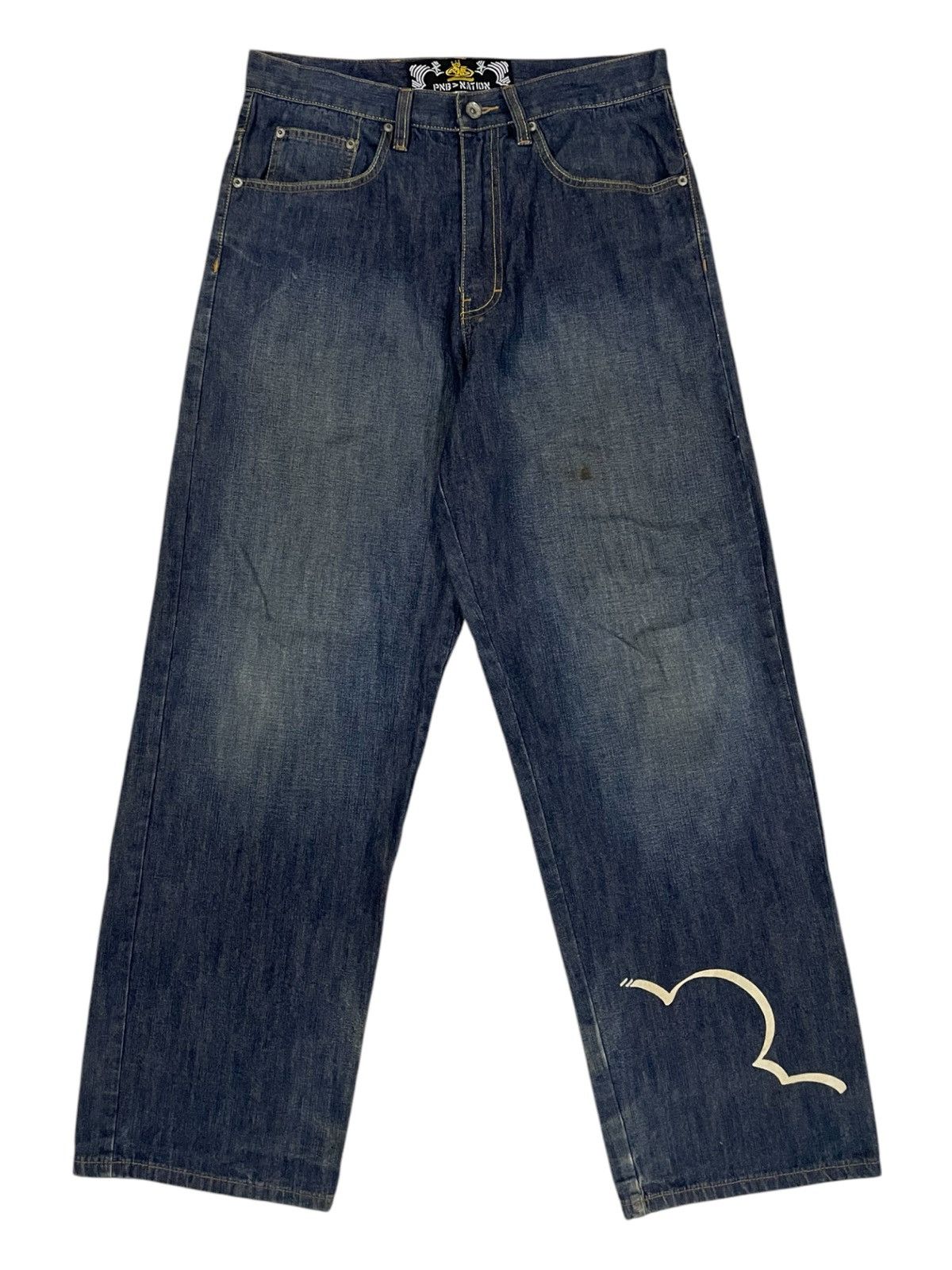 Eminem × JNCO × Rap Tees Y2K PNB Nation Embroidery Eminem Super Baggy Rapper Jeans Size US 32 / EU 48 - 5 Thumbnail