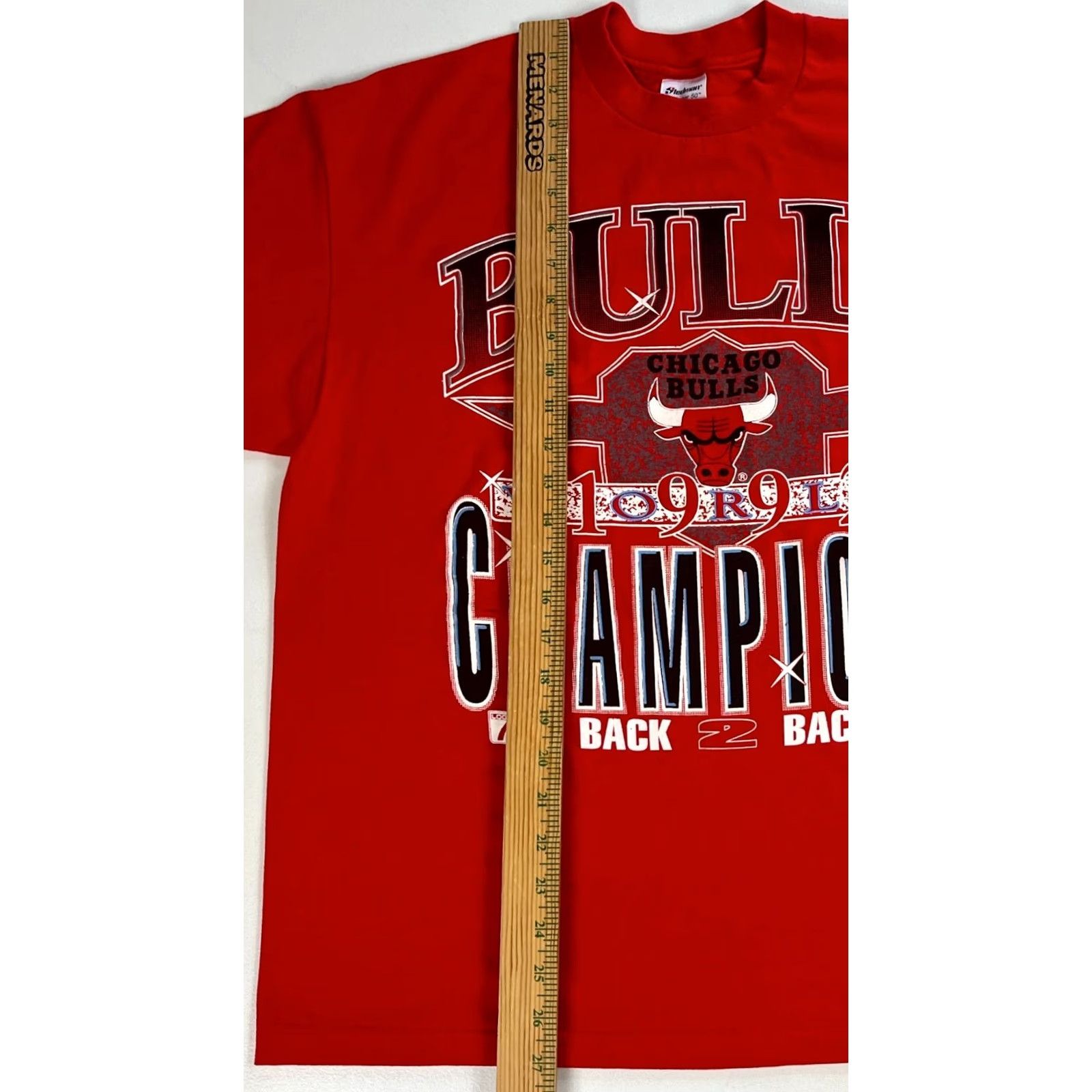 NBA VINTAGE Chicago Bulls 1992 Back 2 Back NBA Champions T-Shirt XL Red Men Sstedman Regular 90s Basketball Gift Size US XL / EU 56 / 4 - 7 Thumbnail
