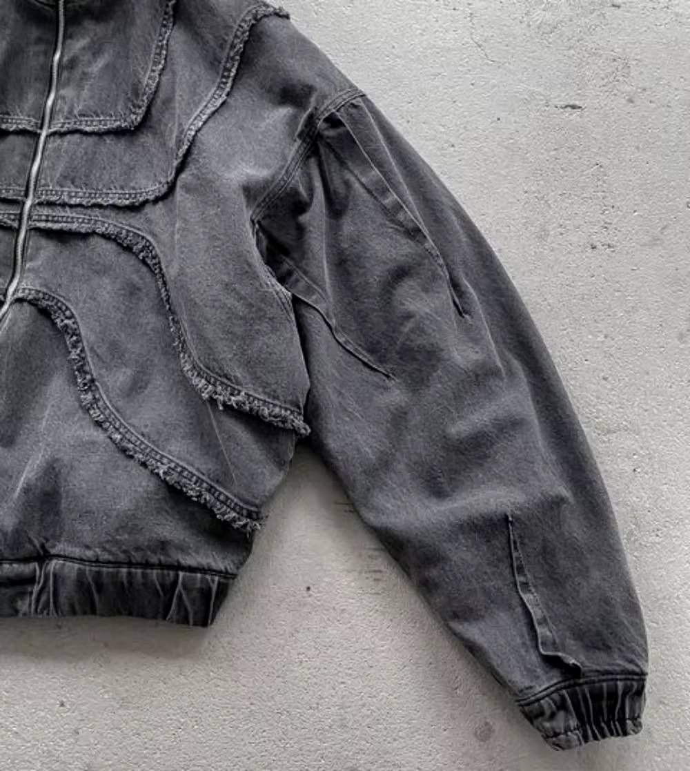 Japanese Brand × Vintage worn-out zip-up hoodie jacket. Size US L / EU 52-54 / 3 - 4 Thumbnail