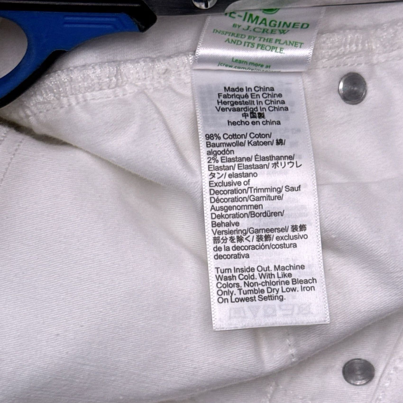 J.Crew J Crew 96 Wide Jeans 29 White Stretch Low Rise Slim Womens CH843 Size 29" - 6 Thumbnail