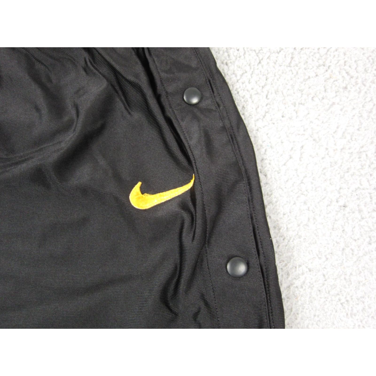 Nike VINTAGE Nike Pants Mens 3XL Black Snap Button 90s Warmup Made in USA Team Size US 39 - 3 Thumbnail