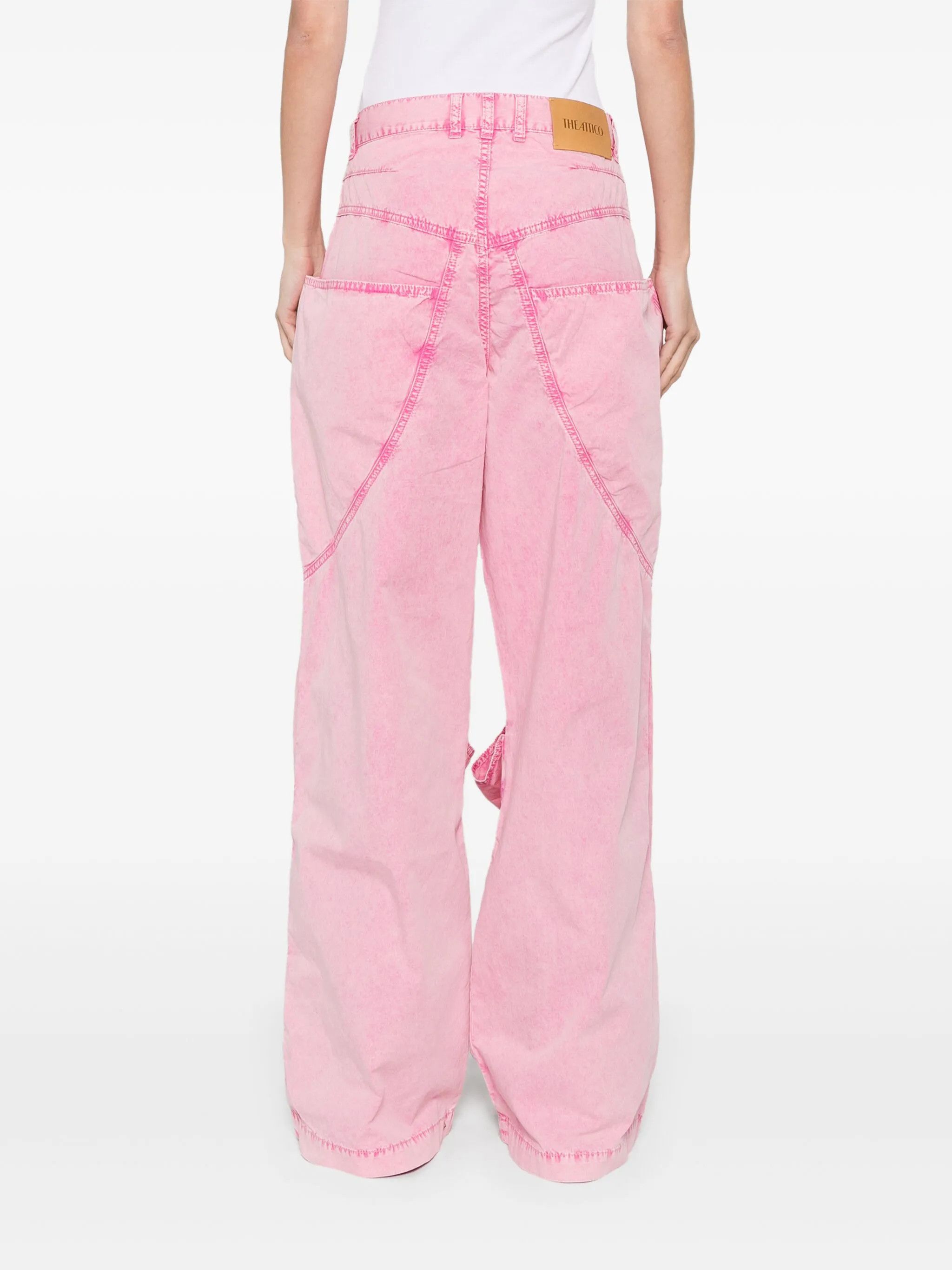 The Attico o1s22i1n0325 Hi-Waisted Loose Fit Pant in Pink Size 25" / US 0 / IT 36 - 4 Thumbnail