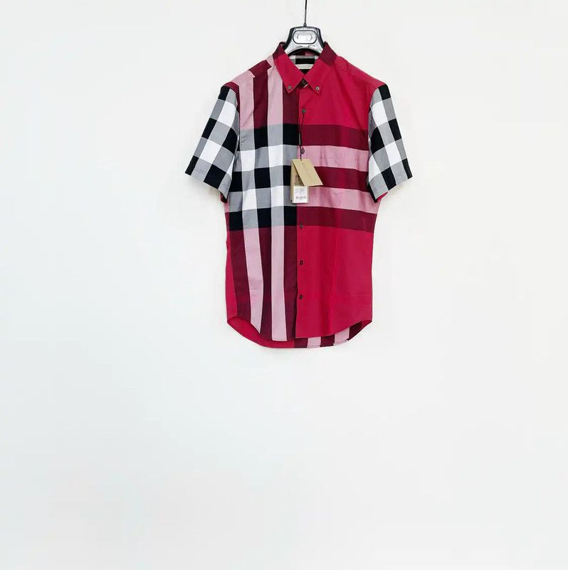Burberry Burberry Red Cotton Short Sleeve Shirt Size US XXL / EU 58 / 5 - 1 Thumbnail
