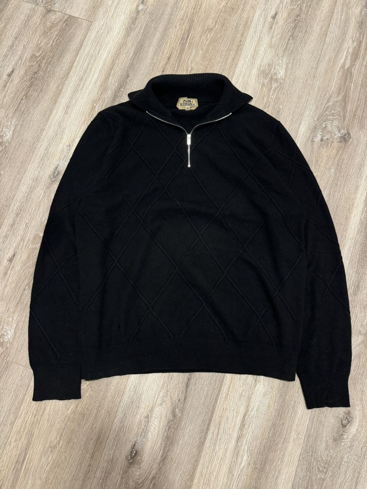 Hermes Hermes Cashmere Half Ziped Sweater Ribbed 90s Made in Italy 