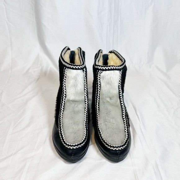 Other Vintage Snowland Black Faux Fur Wool Lined Winter Boots Size US 5 / IT 35 - 3 Thumbnail