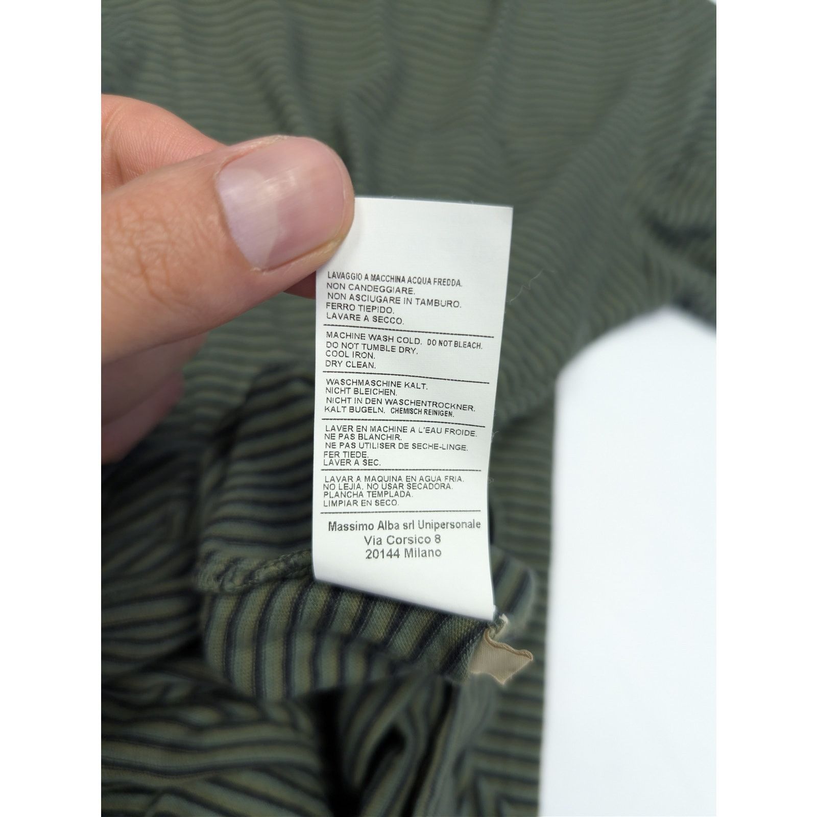 Massimo Alba o1rshd1 CC20 Striped Cotton T-Shirt with Chest Pocket Olive Size US S / EU 44-46 / 1 - 19 Thumbnail