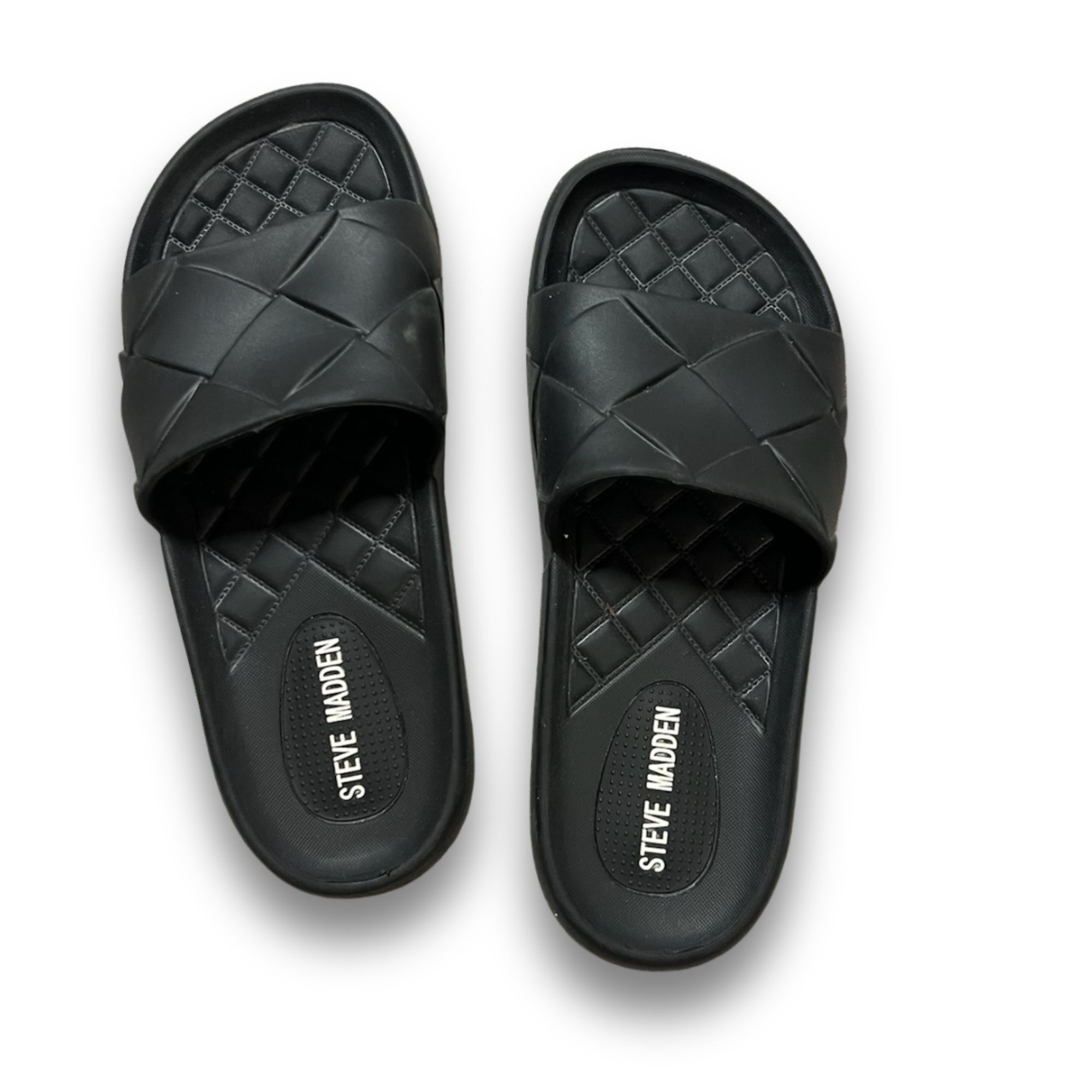 Steve Madden Steve Madden Black Quilted Slides Sandals Slip-On Comfortabl Size US 7 / IT 37 - 2 Thumbnail