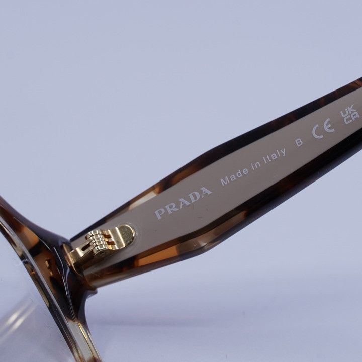 Prada Prada PRB07VD 07R1O1 Eyeglasses Havana Caramel 56mm Square Size ONE SIZE - 8 Thumbnail