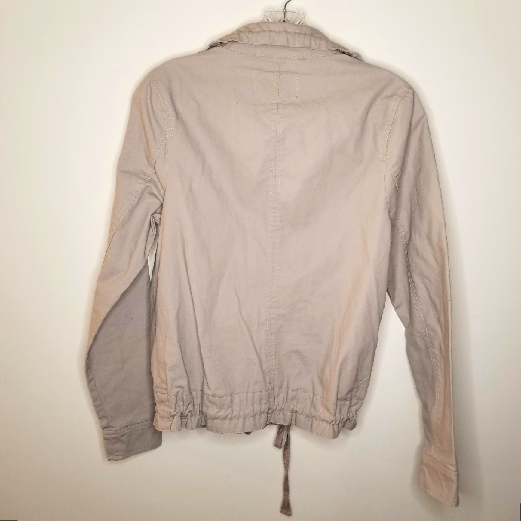 Vintage Buckle Womens Jacket XS Beige Full Zip Cotton Basic Spring Fall Women Size XS / US 0-2 / IT 36-38 - 4 Thumbnail
