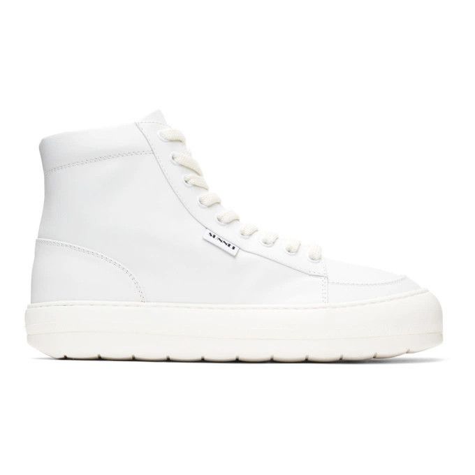 Sunnei o1mle1025 Unisex Dreamy Leather High-Top Sneakers in White Size US 5.5 / EU 38 - 1 Thumbnail