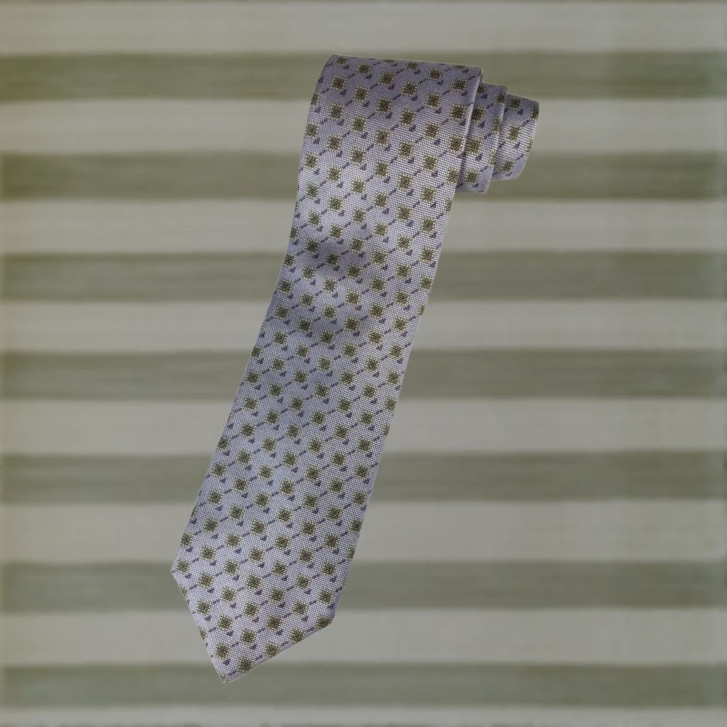 Ermenegildo Zegna Ermenegildo Zegna Tie Foulard Silk Lilac 59" x 3.75" Men’s Made in Italy Luxury Designer Size ONE SIZE - 1 Thumbnail
