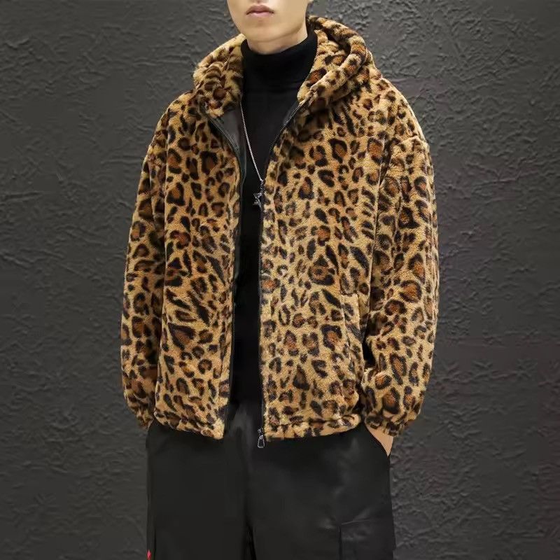 Japanese Brand Leopard Print Fleece Hoodie – Cozy, Trendy Size US XL / EU 56 / 4 - 2 Thumbnail