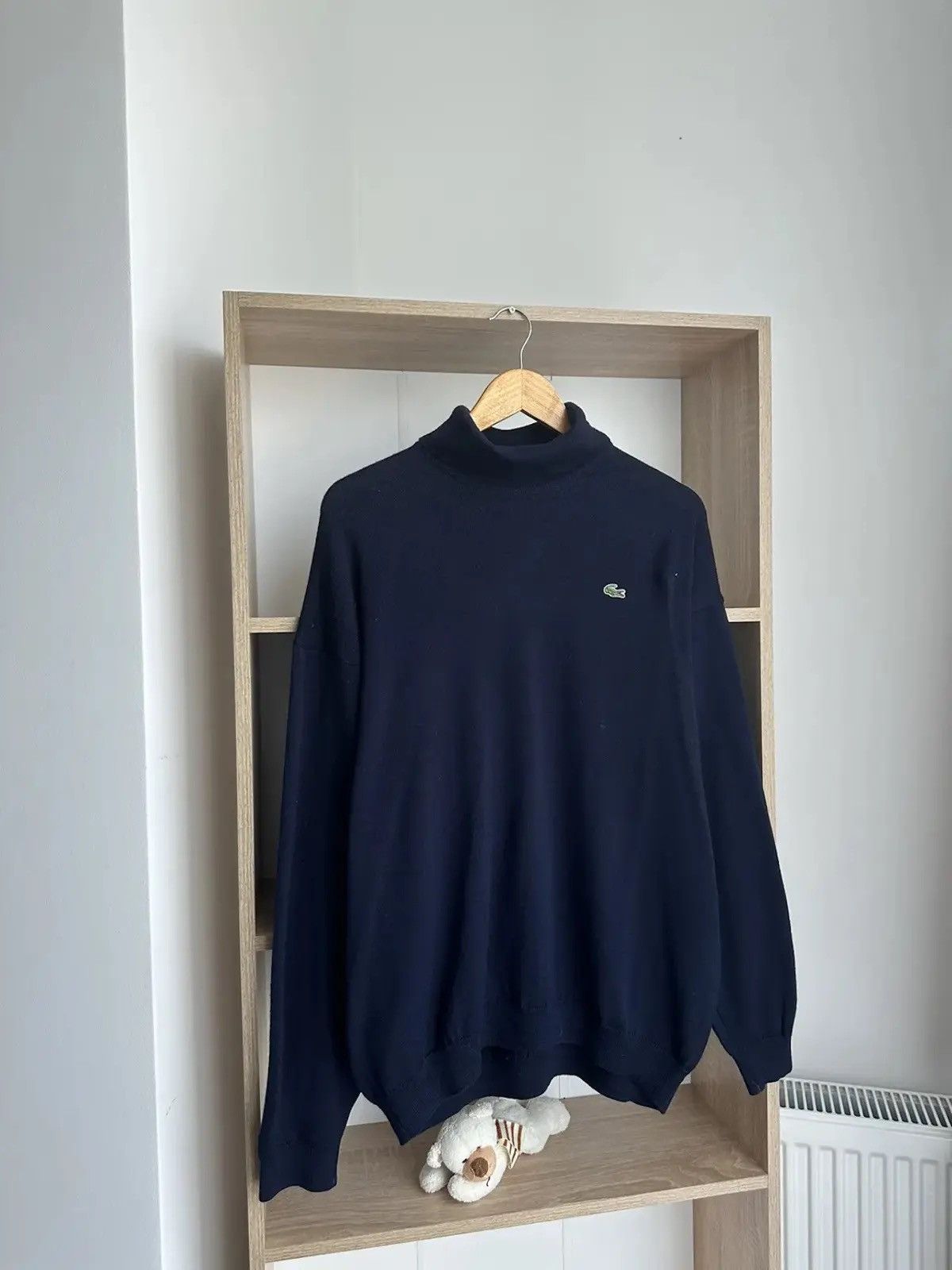 Lacoste Vintage Lacoste Sweater Turtleneck Blue Big Logo Size US M / EU 48-50 / 2 - 1 Thumbnail