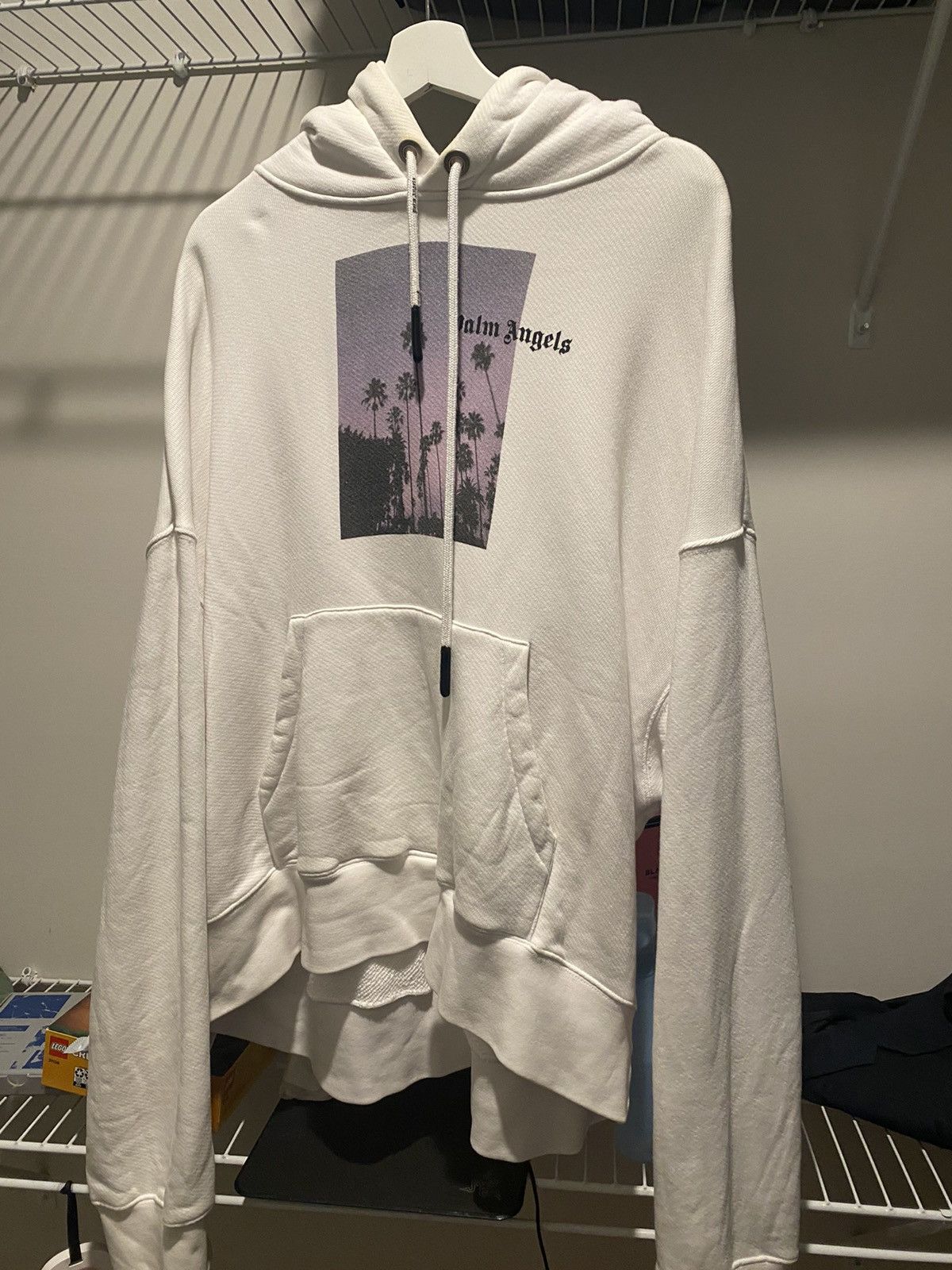 image of Palm Angels Palm Hoodie in White, Men's (Size Large)