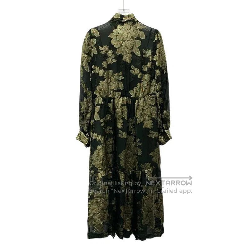 Other YSL Green Floral Embroidered Silk Dress. Size M / US 6-8 / IT 42-44 - 2 Thumbnail