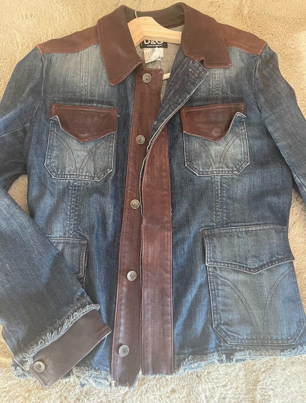 Dolce & Gabbana Dolce & Gabbana leather denim jacket Size US L / EU 52-54 / 3 - 1 Thumbnail