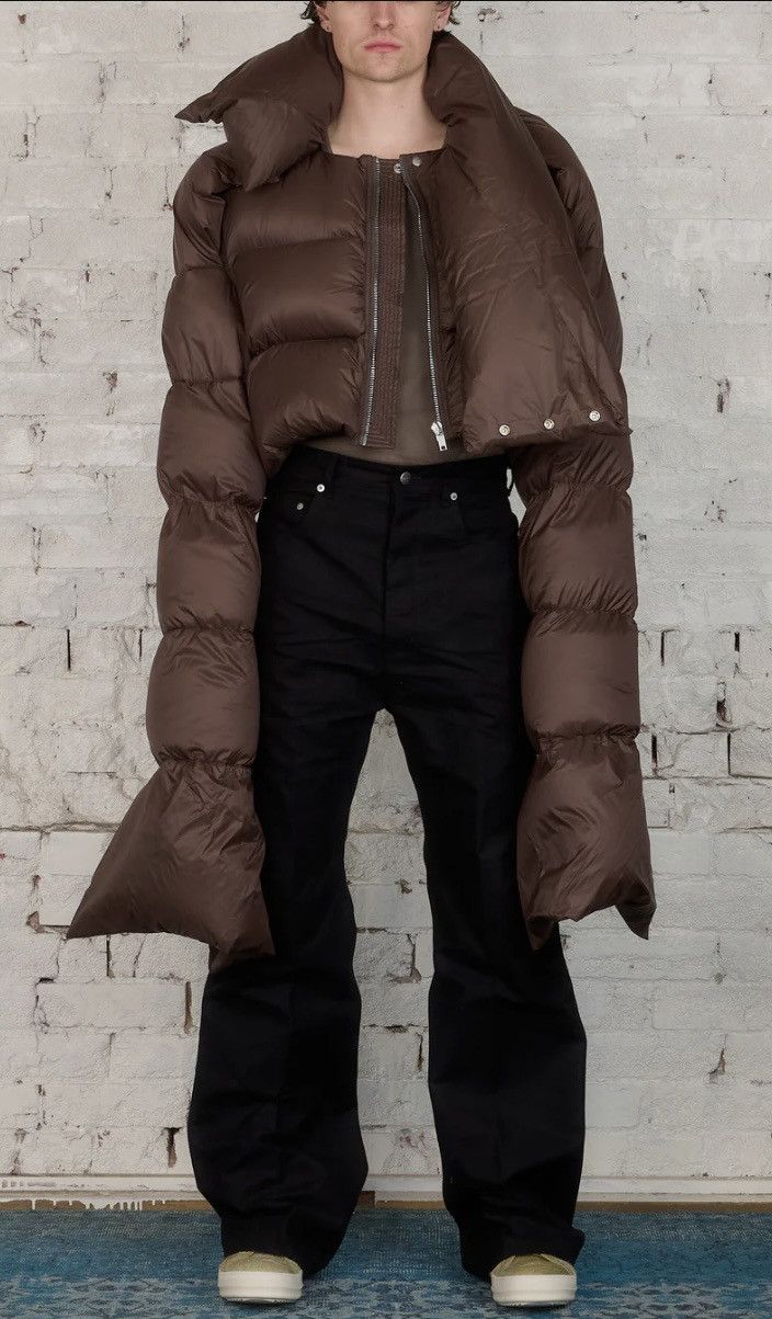 Rick Owens Rick Owens Babel Mountain Cropped Duvet Jacket Nylon Brown Size US M / EU 48-50 / 2 - 8 Thumbnail