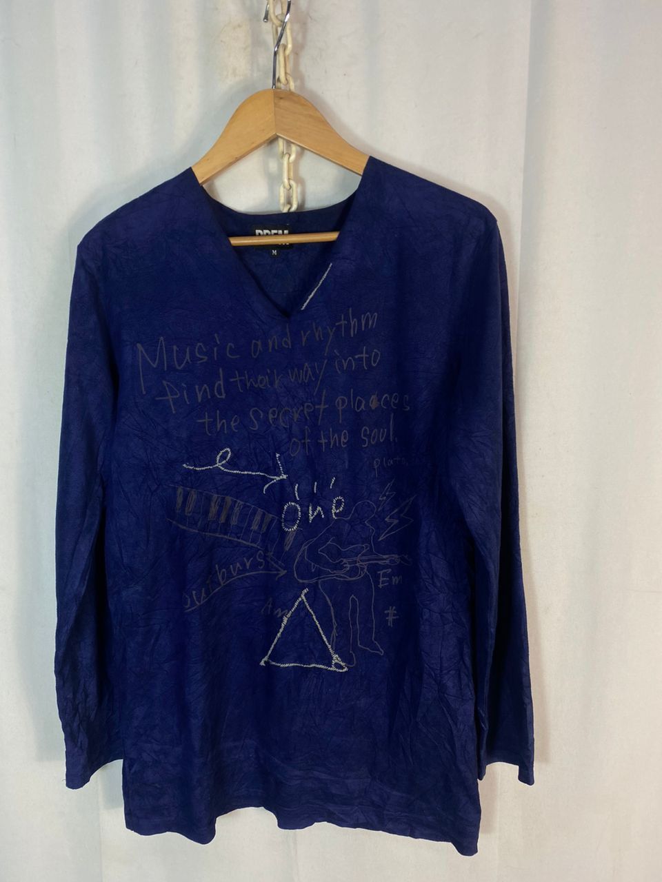 Ppfm printed long sleeve vneck tshirt