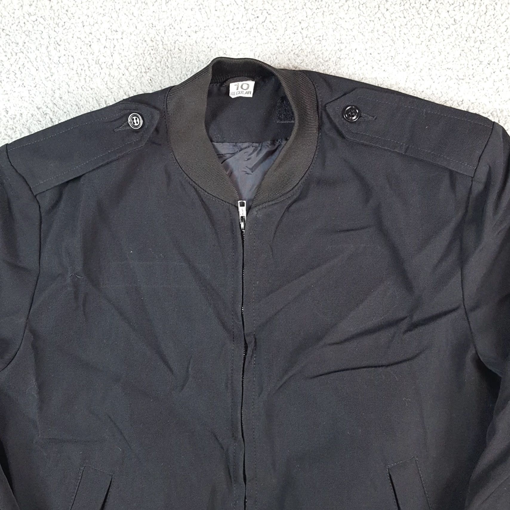 Vintage VINTAGE Wool Blend Black Military Bomber Women's Size 10 Zip Up Army Flyer Uniform Jacket Size L / US 10 / IT 46 - 2 Thumbnail