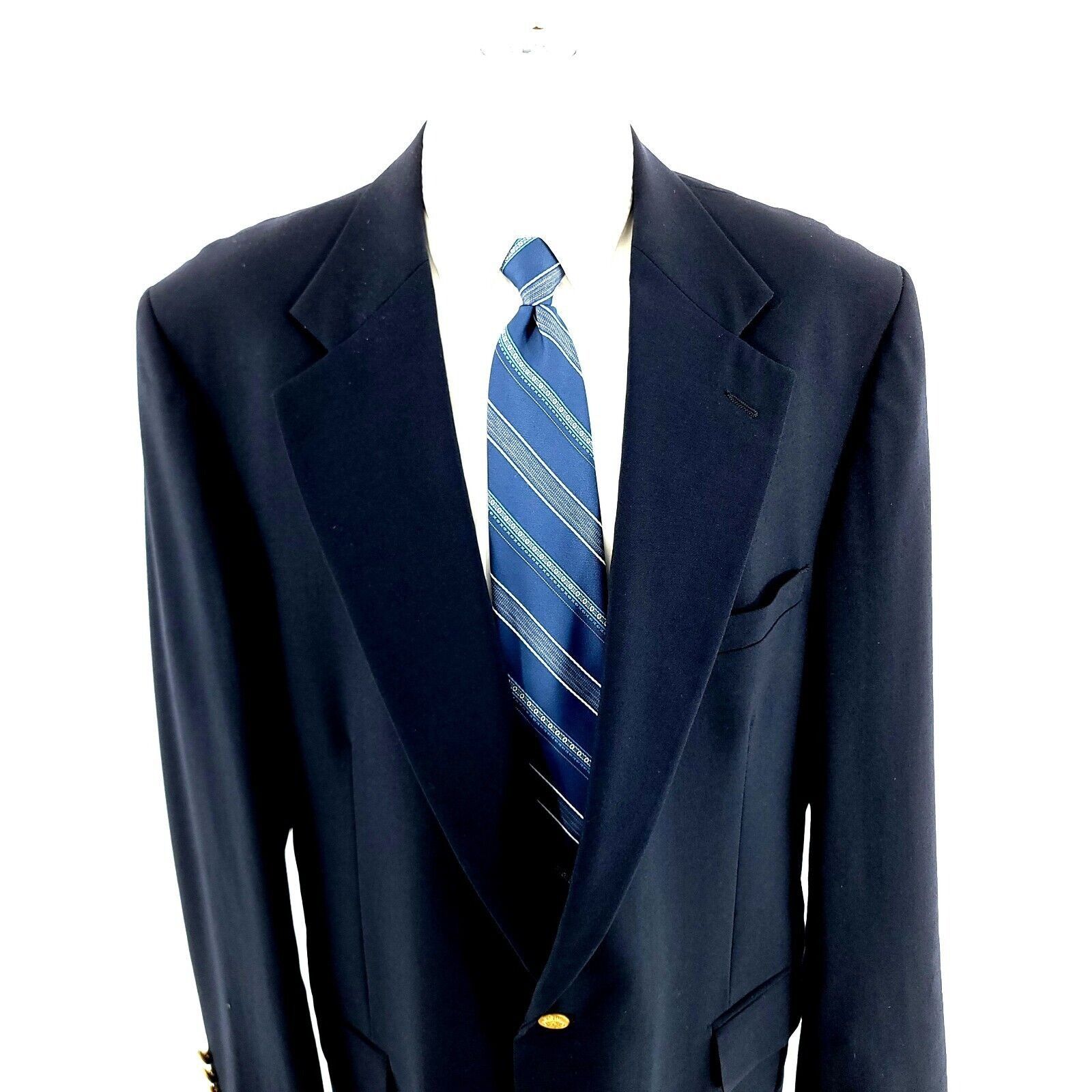 Vintage Tailors Row Deansgate Worsted Wool 2 Gold Button Blazer 44L Size 44L - 1 Thumbnail