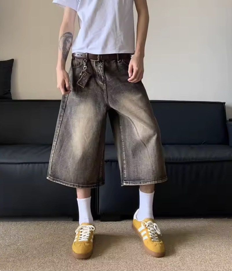 Japanese Brand × Vintage retro cropped wide leg jean Size US 29 - 3 Thumbnail