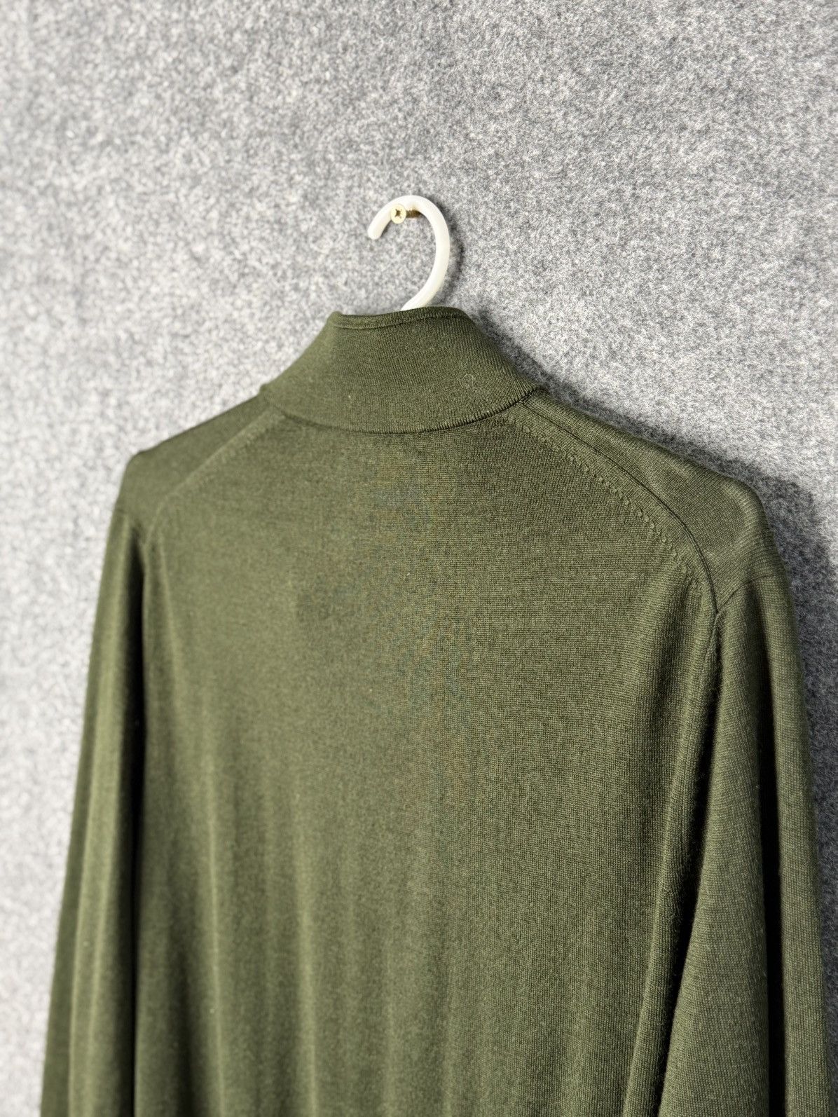 Reiss Reiss 1/3 Zip Mens Green wool jumper size L Size US L / EU 52-54 / 3 - 9 Thumbnail