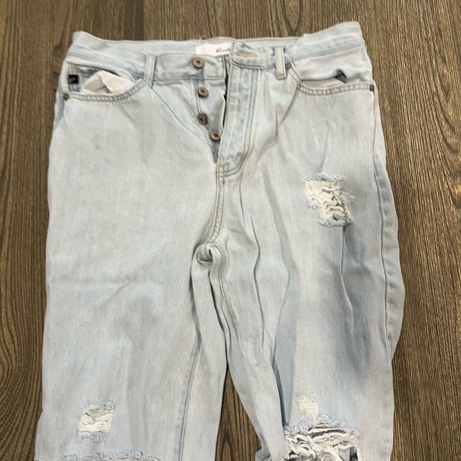 Vintage KanCan Ultra High Rise 90's Flare Jeans Distressed Size 9/28 Size 28" / US 6 / IT 42 - 3 Thumbnail